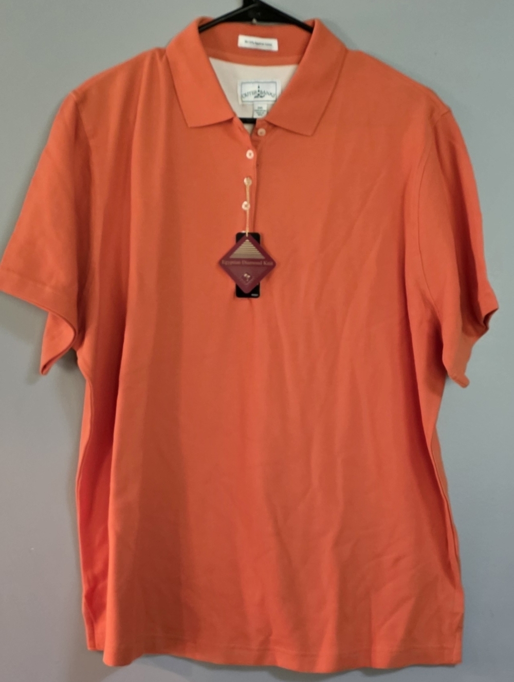 Womans/Unisex Button-Down Polo Shirt in Bright Orange